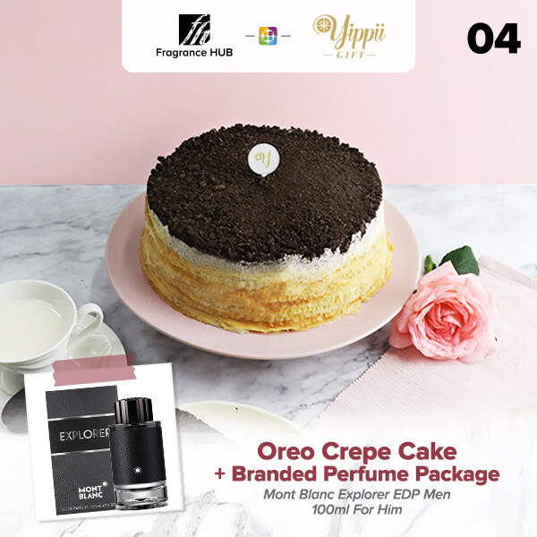 Oreo Mille Crepe Cake + Fragrance Hub Branded Perfume (By: Yippii Gift Cake from Kuala Lumpur)