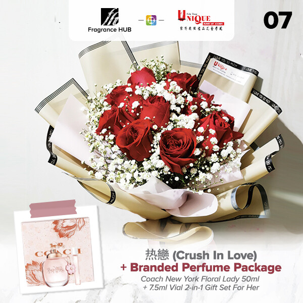 Crush In Love Bouquet  + Fragrance Hub Branded Perfume (By: Unique Florist from Penang)
