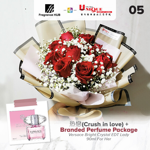 Crush In Love Bouquet  + Fragrance Hub Branded Perfume (By: Unique Florist from Penang)