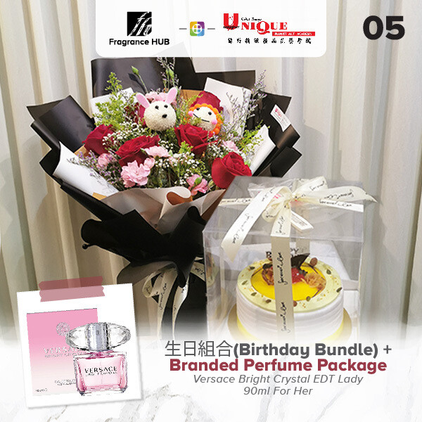 Birthday Bundle Bouquet  + Fragrance Hub Branded Perfume (By: Unique Florist from Penang)