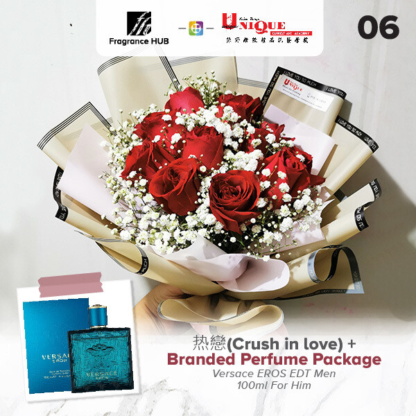 Crush In Love Bouquet  + Fragrance Hub Branded Perfume (By: Unique Florist from Penang)