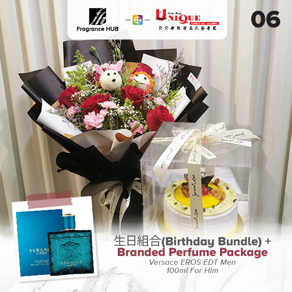Birthday Bundle Bouquet  + Fragrance Hub Branded Perfume (By: Unique Florist from Penang)