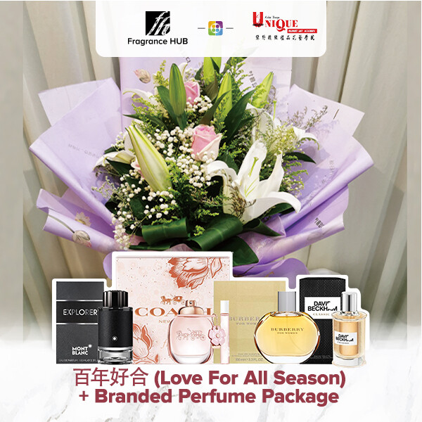 Love For All Seasons Bouquet  + Fragrance Hub Branded Perfume (By: Unique Florist from Penang)