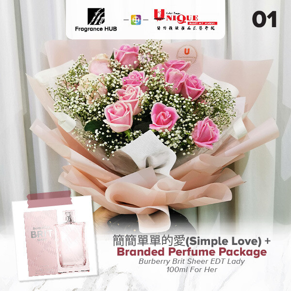 Simple Love Bouquet  + Fragrance Hub Branded Perfume (By: Unique Florist from Penang)