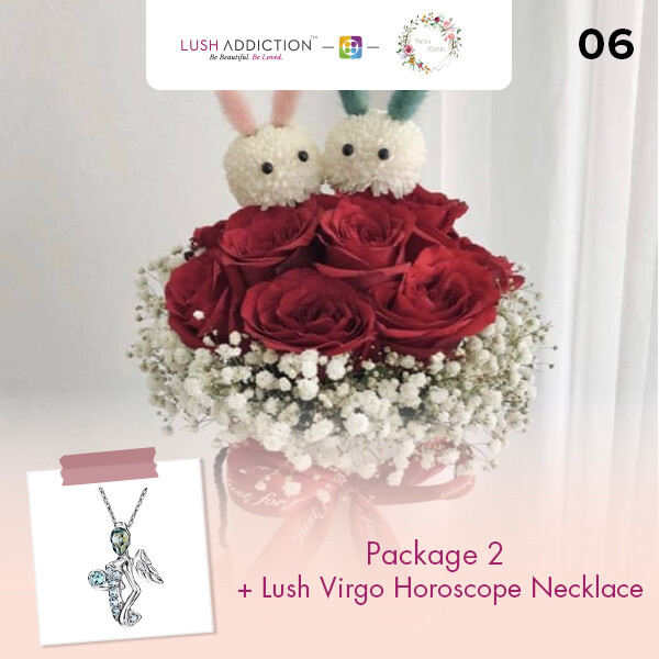 Package 2 + Lush Addiction Necklace (By: Twins Florist from Sri Petaling)
