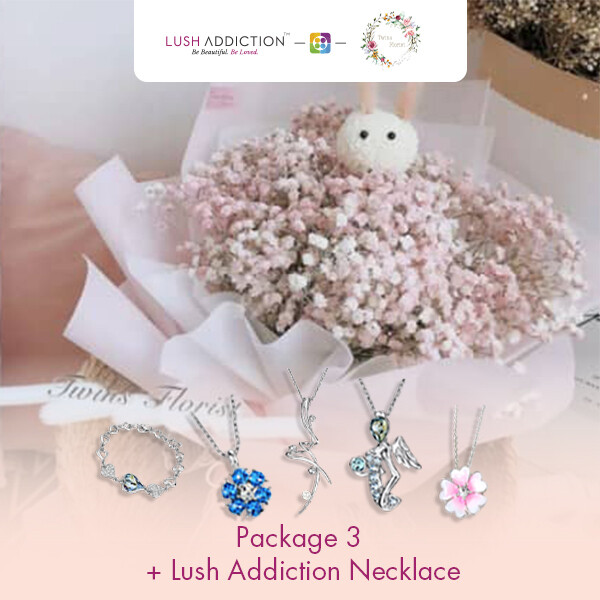 Package 3 + Lush Addiction Necklace (By: Twins Florist from Sri Petaling)