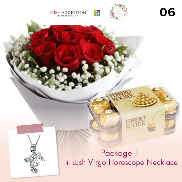 Package 1 + Lush Addiction Necklace (By: Twins Florist from Sri Petaling)