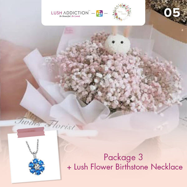 Package 3 + Lush Addiction Necklace (By: Twins Florist from Sri Petaling)