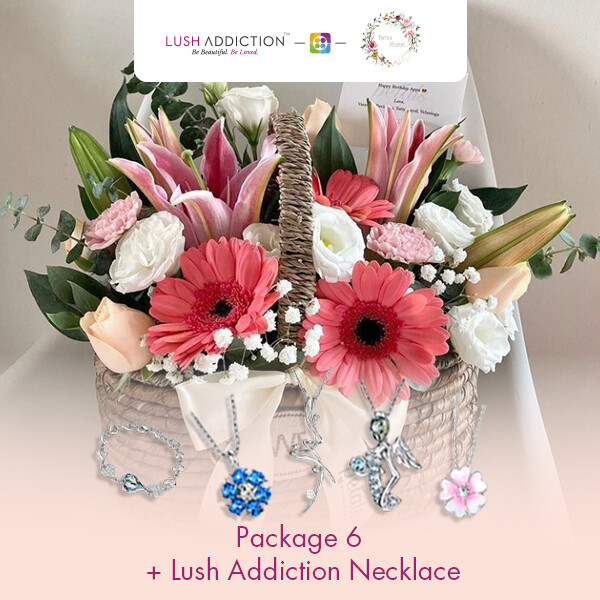 Package 6 + Lush Addiction Necklace (By: Twins Florist from Sri Petaling)