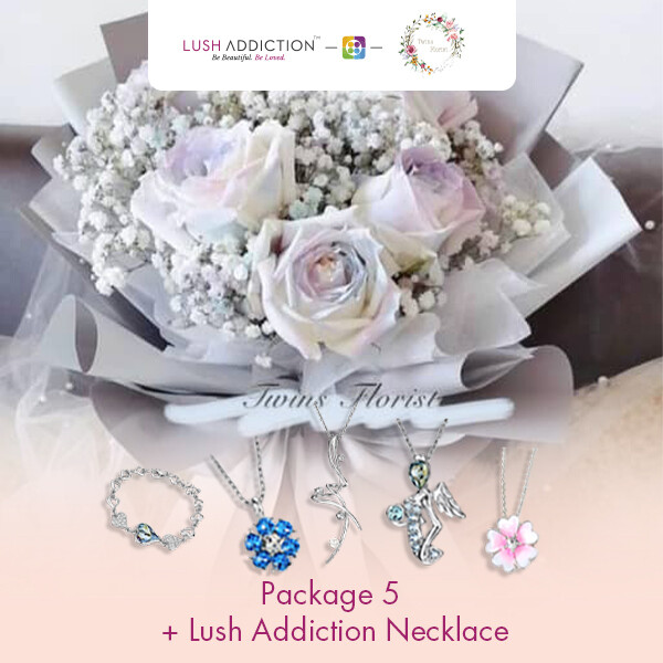 Package 5 + Lush Addiction Necklace (By: Twins Florist from Sri Petaling)