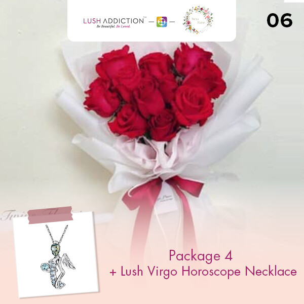 Package 4 + Lush Addiction Necklace (By: Twins Florist from Sri Petaling)