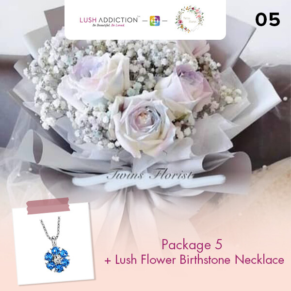 Package 5 + Lush Addiction Necklace (By: Twins Florist from Sri Petaling)