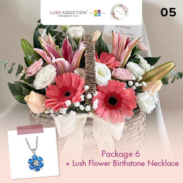 Package 6 + Lush Addiction Necklace (By: Twins Florist from Sri Petaling)