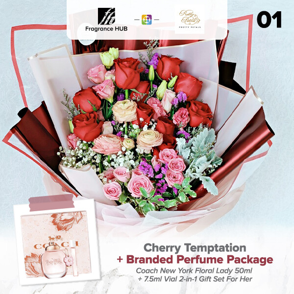 Cherry Temptation + Fragrance Hub Branded Perfume (By: Pretty Petals from Kuching)