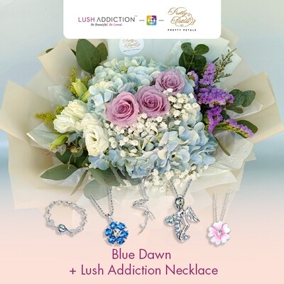 Blue Dawn + Lush Addiction Necklace (By: Pretty Petals from Kuching)