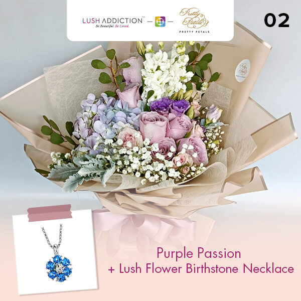 Purple Passion + Lush Addiction Necklace (By: Pretty Petals from Kuching)
