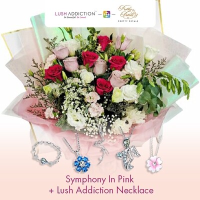 Symphony in Pink + Lush Addiction Necklace (By: Pretty Petals from Kuching)