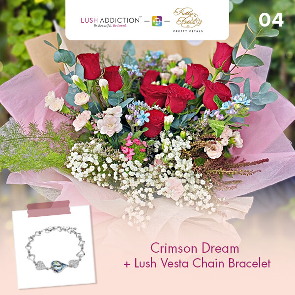 Crimson Dream + Lush Addiction Necklace (By: Pretty Petals from Kuching)