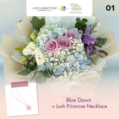 Blue Dawn + Lush Addiction Necklace (By: Pretty Petals from Kuching)