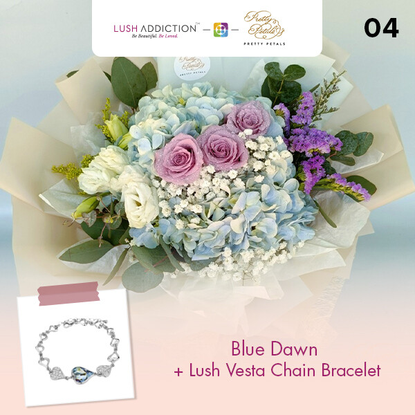 Blue Dawn + Lush Addiction Necklace (By: Pretty Petals from Kuching)