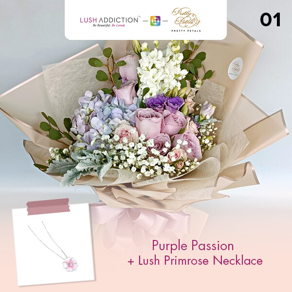 Purple Passion + Lush Addiction Necklace (By: Pretty Petals from Kuching)