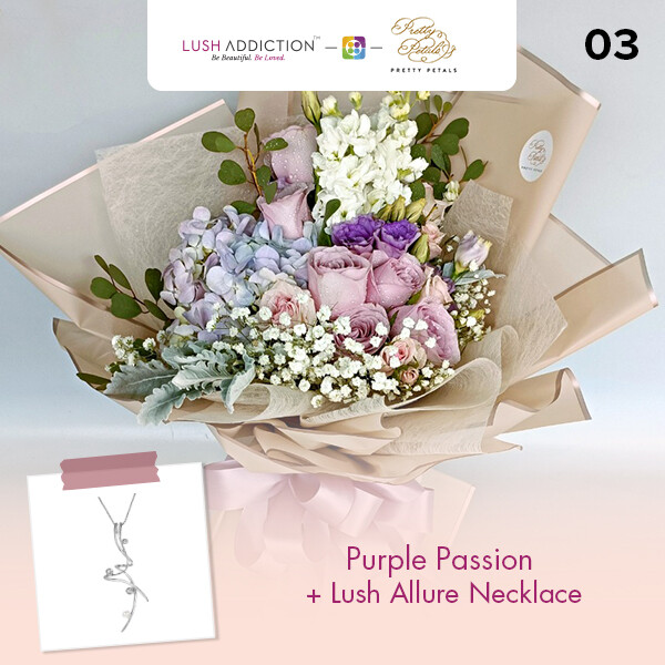 Purple Passion + Lush Addiction Necklace (By: Pretty Petals from Kuching)