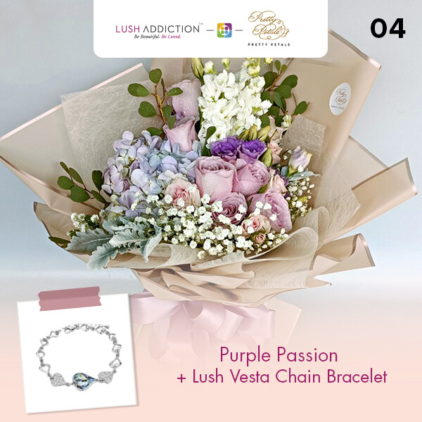 Purple Passion + Lush Addiction Necklace (By: Pretty Petals from Kuching)