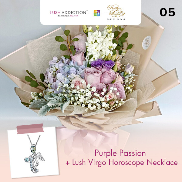 Purple Passion + Lush Addiction Necklace (By: Pretty Petals from Kuching)