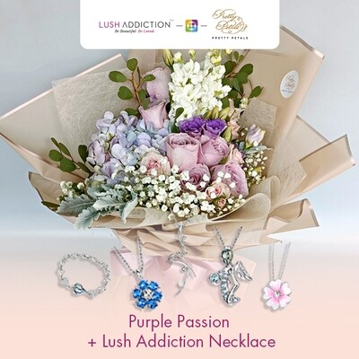 Purple Passion + Lush Addiction Necklace (By: Pretty Petals from Kuching)