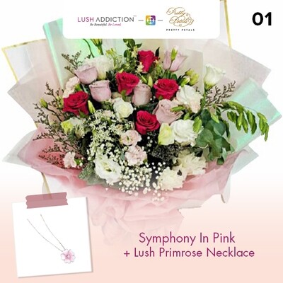 Symphony in Pink + Lush Addiction Necklace (By: Pretty Petals from Kuching)