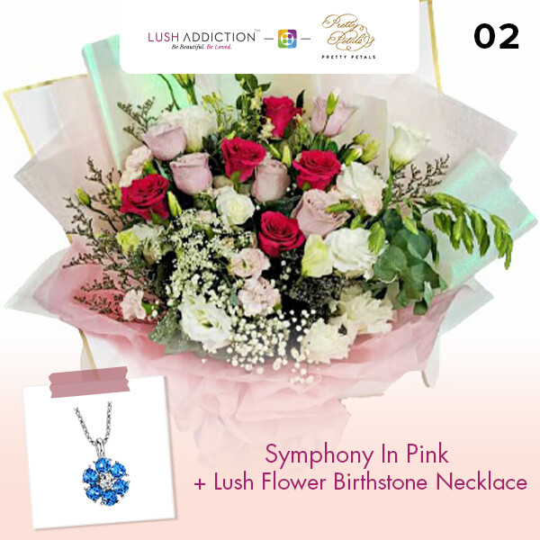 Symphony in Pink + Lush Addiction Necklace (By: Pretty Petals from Kuching)