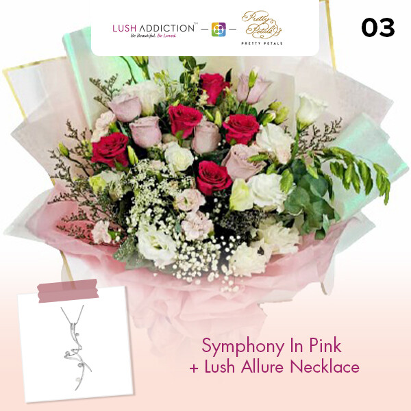 Symphony in Pink + Lush Addiction Necklace (By: Pretty Petals from Kuching)
