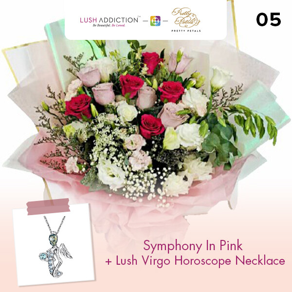 Symphony in Pink + Lush Addiction Necklace (By: Pretty Petals from Kuching)