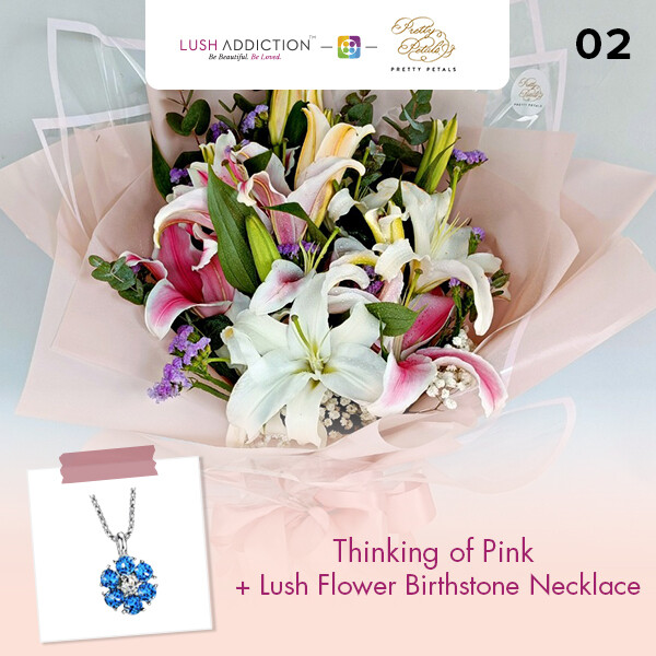 Thinking of Pink + Lush Addiction Necklace (By: Pretty Petals from Kuching)