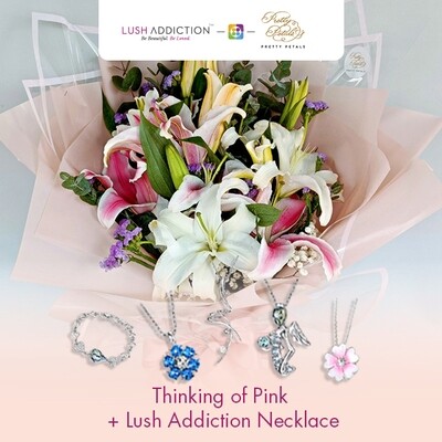 Thinking of Pink + Lush Addiction Necklace (By: Pretty Petals from Kuching)