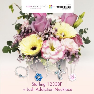 Joy Us Bouquet  + Lush Addiction Necklace (By: World Petals Florist from KL)