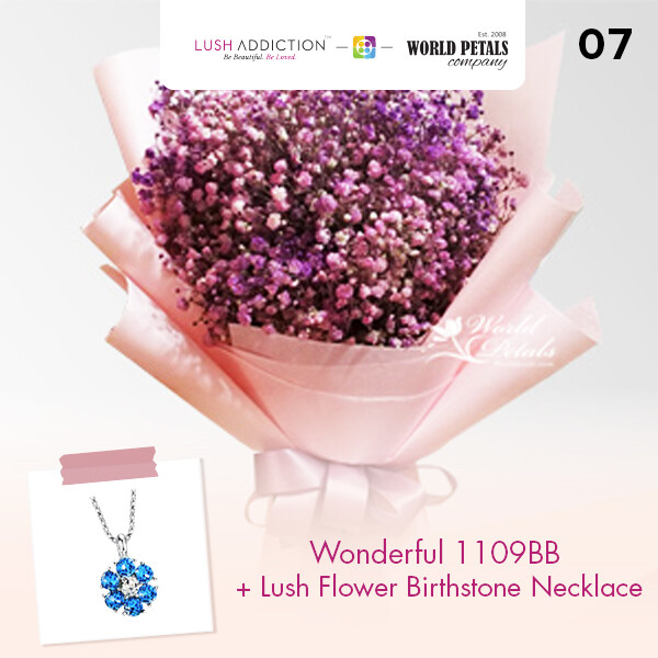 Wonderful Bouquet  + Lush Addiction Necklace (By: World Petals Florist from KL)