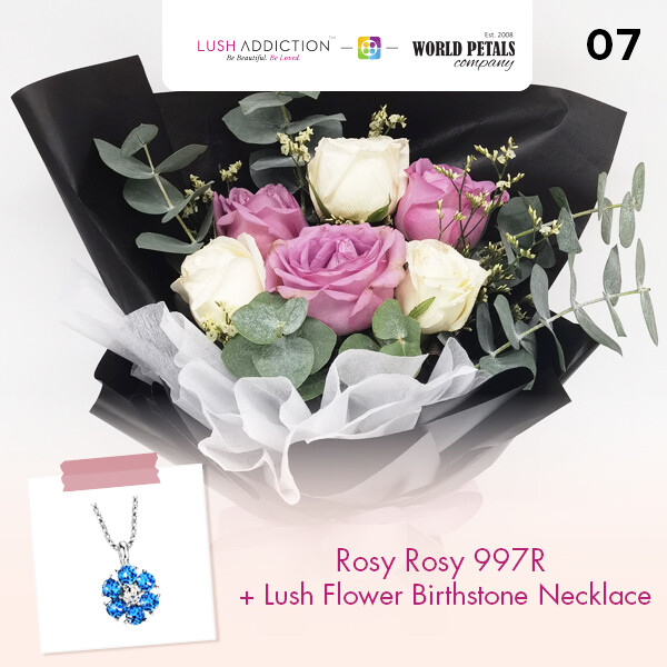 Rosy Rosy + Lush Addiction Necklace (By: World Petals Florist from KL)