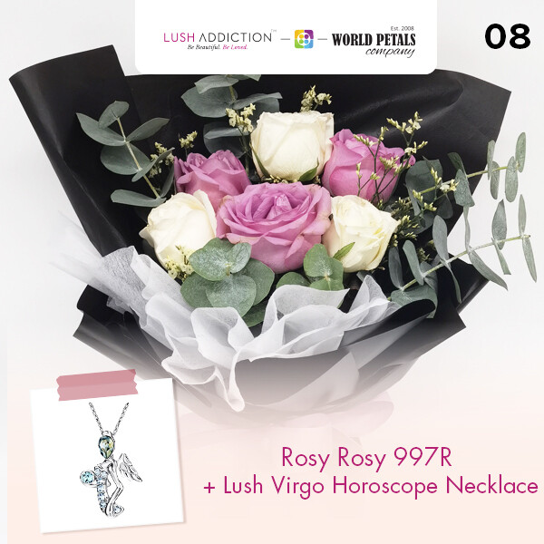 Rosy Rosy + Lush Addiction Necklace (By: World Petals Florist from KL)