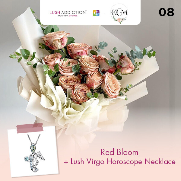 Red Bloom  + Lush Addiction Necklace (By: Keshwini Florist from KL