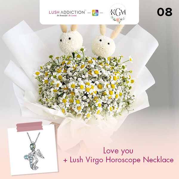 Love You  + Lush Addiction Necklace (By: Keshwini Florist from KL)