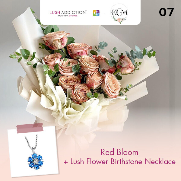 Red Bloom  + Lush Addiction Necklace (By: Keshwini Florist from KL