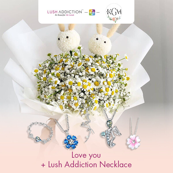 Love You  + Lush Addiction Necklace (By: Keshwini Florist from KL)