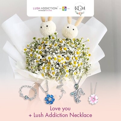 Love You  + Lush Addiction Necklace (By: Keshwini Florist from KL)