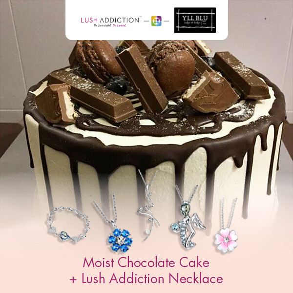 Moist Chocolate Cake + Lush Addiction Necklace (By: YII Blu Cakes &amp; Bakes from Kuala Lumpur)