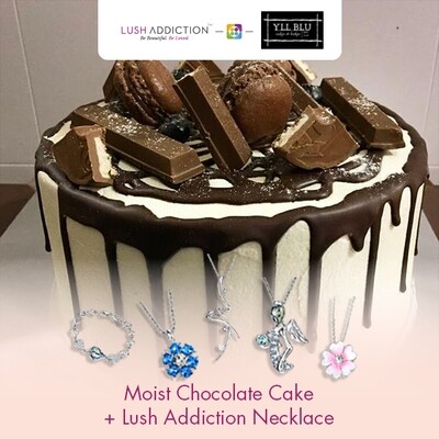 Moist Chocolate Cake + Lush Addiction Necklace (By: YII Blu Cakes &amp; Bakes from Kuala Lumpur)
