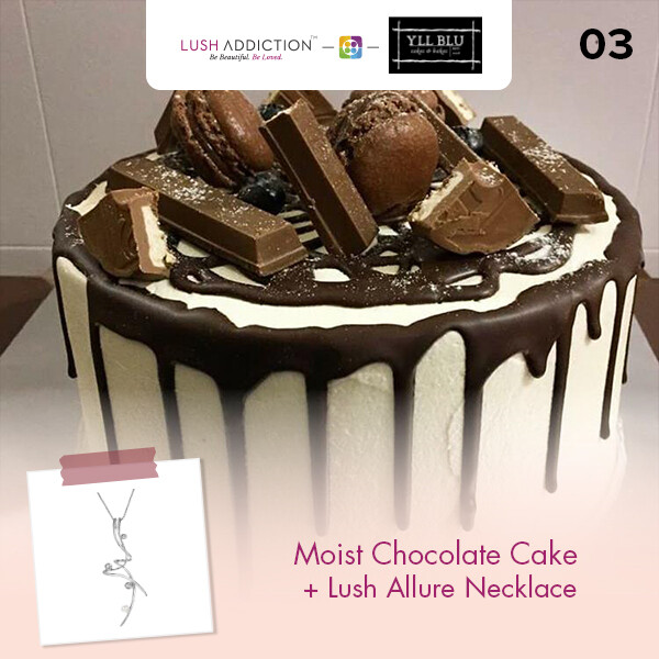 Moist Chocolate Cake + Lush Addiction Necklace (By: YII Blu Cakes &amp; Bakes from Kuala Lumpur)