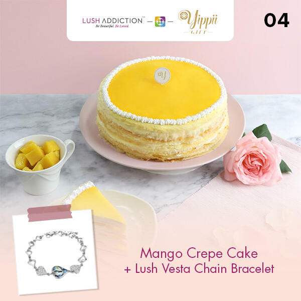 Mango Mille Crepe Cake + Lush Addiction Necklace (By: Yippii Gift Cake from Kuala Lumpur)
