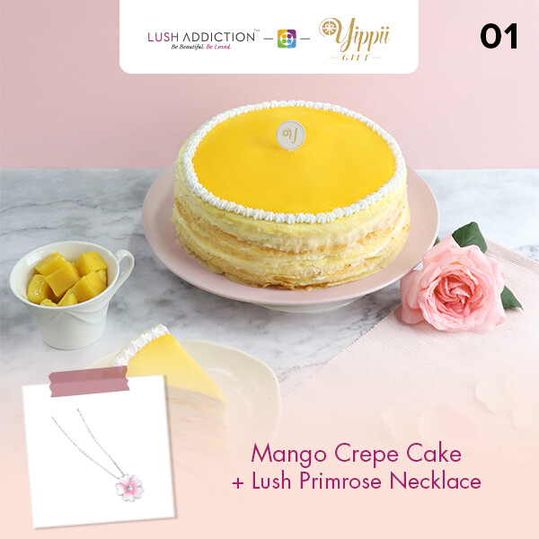 Mango Mille Crepe Cake + Lush Addiction Necklace (By: Yippii Gift Cake from Kuala Lumpur)