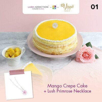 Mango Mille Crepe Cake + Lush Addiction Necklace (By: Yippii Gift Cake from Kuala Lumpur)